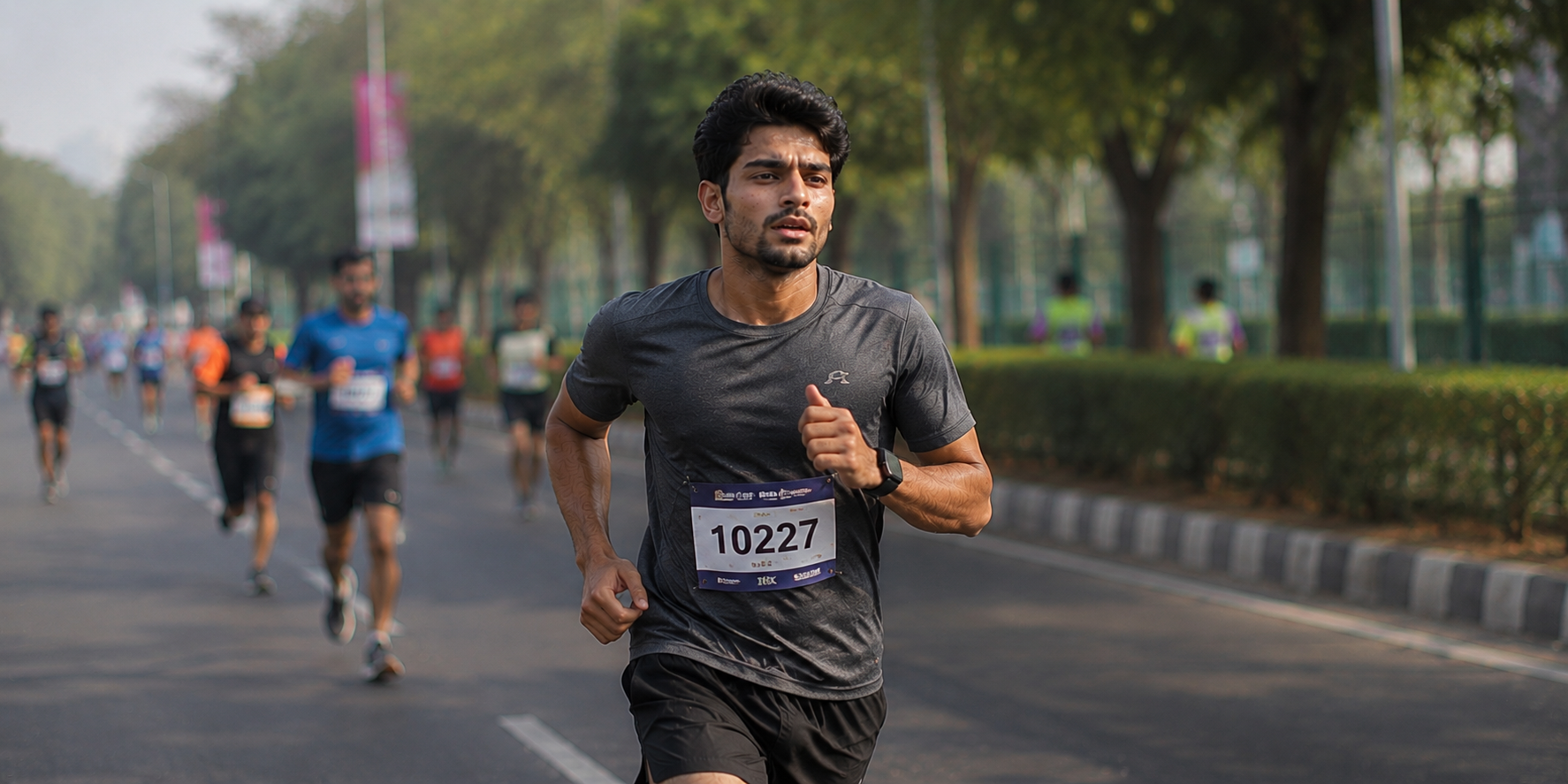 Runner making common race day mistakes before the start of a running event
