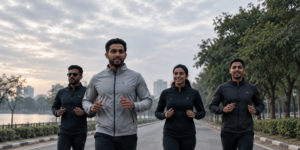 Build endurance for distance running, group of runners training outdoors
